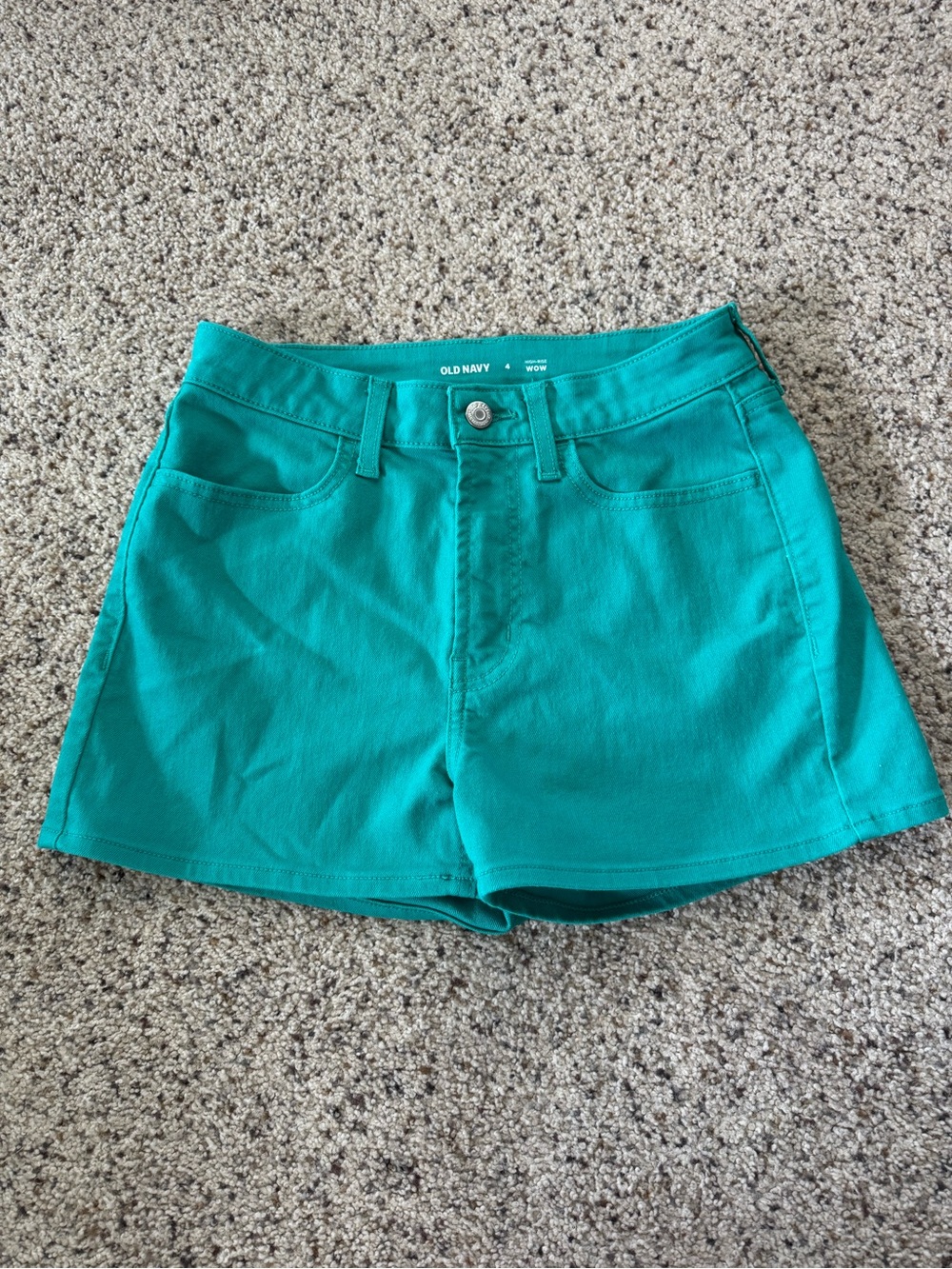 Old Navy Teal Green High-Rise Jean Shorts size 4